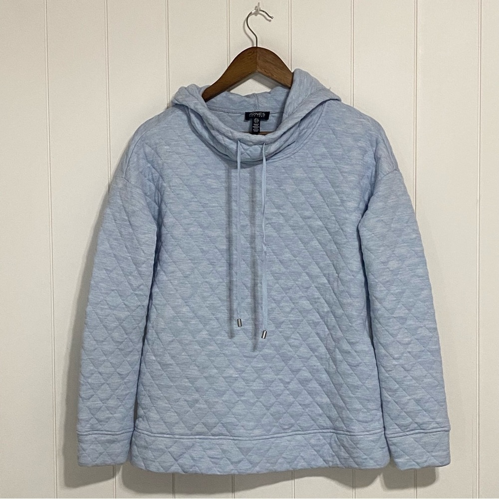 Jones New York quilted cowl neck hoodie size S